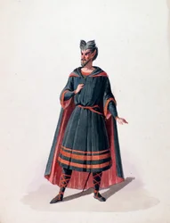 Porträt von Robert, einer Figur aus der Oper Robert le diable von Giacomo Meyerbeer (1791-1864). 19. Jahrhundert.
